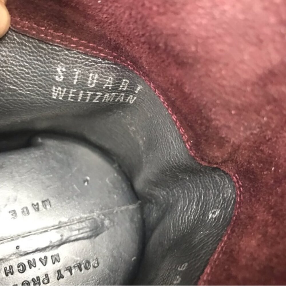 Stuart Weitzman 5050 Suede OverThe Knee Tall Boot Stretch Round Toe Burgundy 5.5 - Picture 16 of 16